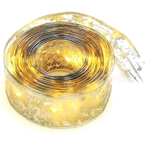Guirlande Lumineuse Noël avec Ruban Doré, 50 LED Lumière Chaude, Décoration Sapin de Noël, 164ft (1/5)