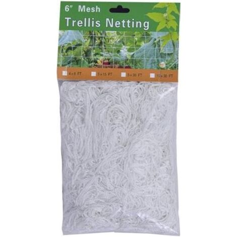 Filet souple carré en polyester épais, idéal pour soutenir les plantes de jardin et les tentes de plantation, 1030FT (filet grimpant blanc) (1/5)