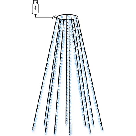 Catena luminosa per albero di Natale interno esterno 400 cm con 400 LED atmosfera calda decorativa in PVC blu 020046785