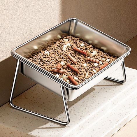 Ciotola per cibo per animali domestici anti-rovesciamento - Acciaio inossidabile con base antiscivolo, profonda 12 cm, ideale per cani che mangiano in modo disordinato, ciotola grande per cani e gatti (1/4)