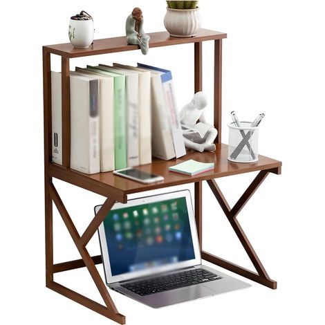 Bookshelves for Living Room, Office Bookshelf, Double Layer Bookshelf, Double Compress-It-Box, Large Capacity Desk Organizer for Office, Study, 53x37x68cm (1/4)