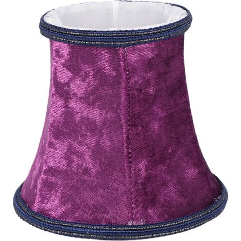 Abat-jour tissu clip E14 flanelle violet foncé murale cristal bougie table