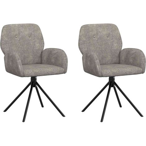 Sillas de comedor giratorias 2 pcs Cuero de Suede Sintético vidaXL (1/5)