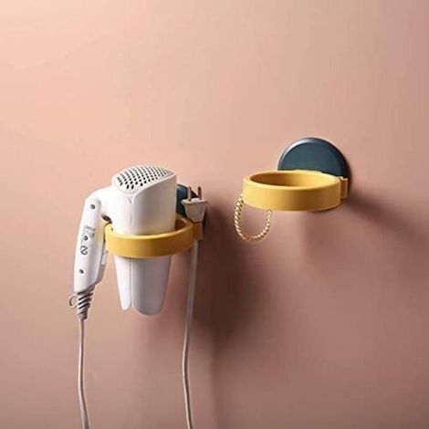 pair Support séchoir à cheveux - Non spécifié - 9.52.5cm - Installation facile - Sans forage - ABS + Acrylique (1/4)