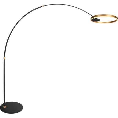 [GEBRAUCHT] B-Ware Steinhauer Bogenlampe Stehlampe Led Ringlux Schwarz Gold Dimmer Metall Stecker