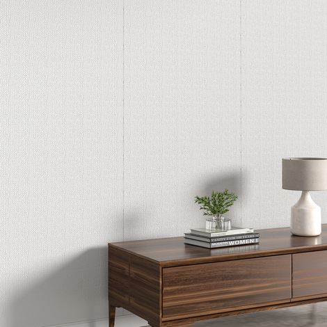 White Self Adhesive 3D Textured Vinyl Wallpaper Roll (1/5)