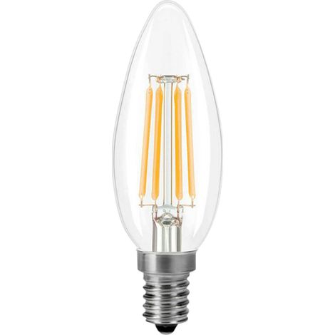 Ampoule LED 4W 2700K blanc chaud culot E14, ampoule candélabre, équivalent 40W, filament transparent, style vintage (1/5)