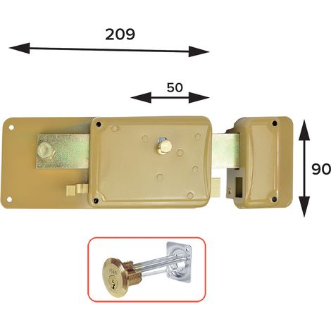 Serratura Ferroglietto 6 Mandate E50 Dx Ff P65 Cs 2 Pezzi