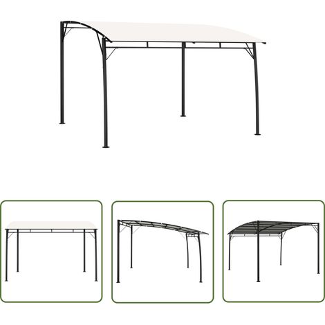 The Living Store Auvent pare-soleil de jardin 3x3x2,55 m Crème - Auvent De Jardin - Parasol De Jardin - Abri Solaire - Tente De Jardin - Structure Extérieure (1/5)