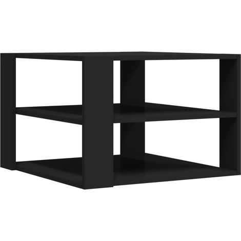 Tavolino con ripiani design moderno e contemporaneo 59,5 x 59,5 x 40 cm legno ingegnerizzato nero DEC039697