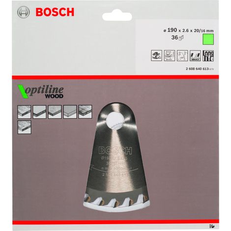 Hoja de sierra circular OP WO H 190x20-36  BOSCH 2608640613