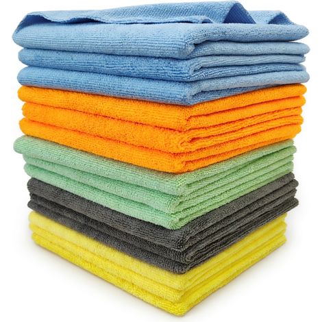 Serviette microfibre 300 GSM 40x40 cm lavage et polissage auto - bleu ciel (1/5)