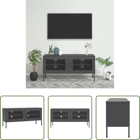 Stahl - TV-Schrank Anthrazit 105x35x50 cm Stahl (1/5)