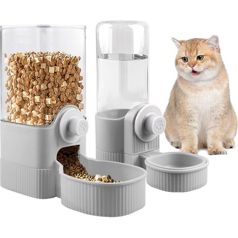 Rabbit Feeding Bottle, 2 Pieces Rabbit Drinker, Automatic Rabbit Water Dispenser with Stand, Hanging Bottle Guinea Pig without Drip for Rodents, Rabbits, Guinea Pigs, Hamsters (1/5)