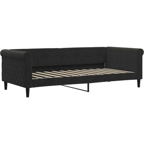 Lit de repos noir 90x200 velours (1/5)