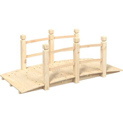 Ponte Giardino Ringhiere 150x67x56cm Legno Massello Abete Rosso vidaXL (1/5)