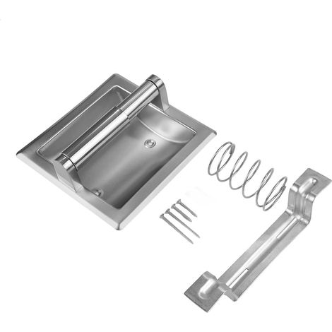 Support de toilette encastré en acier inoxydable, finition noire, (1/5)