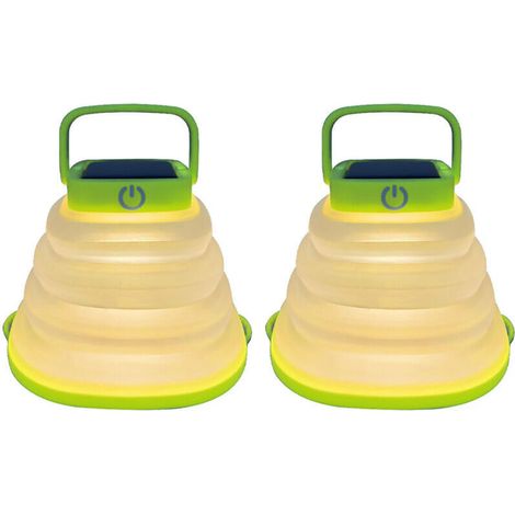 Lampe de camping pliable portable à énergie solaireétanche USBLampe de camping rechargeable à pendentif, lumière jaune,2Article (1/5)