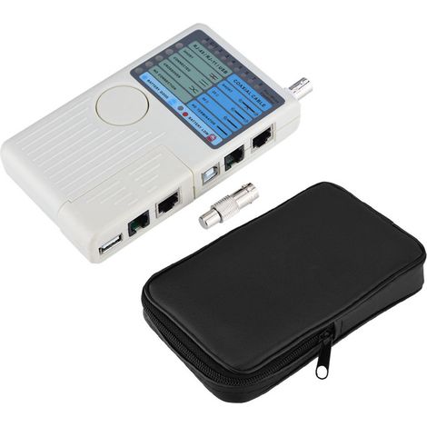 Testeur de réseau RJ45 / RJ11 / USB / BNC et détecteur de câbles LAN (1/5)