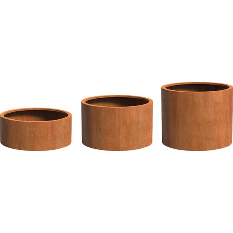 Adezz Circum mit Boden Pflanzgefäß aus Corten-Stahl Pflanzkübel Blumentopf