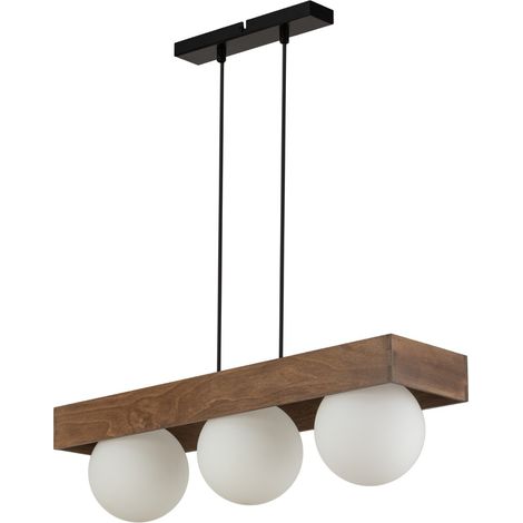 Lampada a sospensione Bloom 3 luci G9 legno scuro Sigma