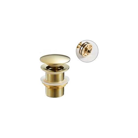 Bonde de lavabo  Pop Up  En laiton  Universel  Sans tropplein  Pour lavabo et lavabo  Doré