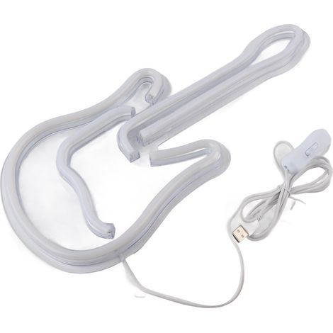Lampe LED guitare forme néon USB pour décoration bar maison hôtel plage Noël