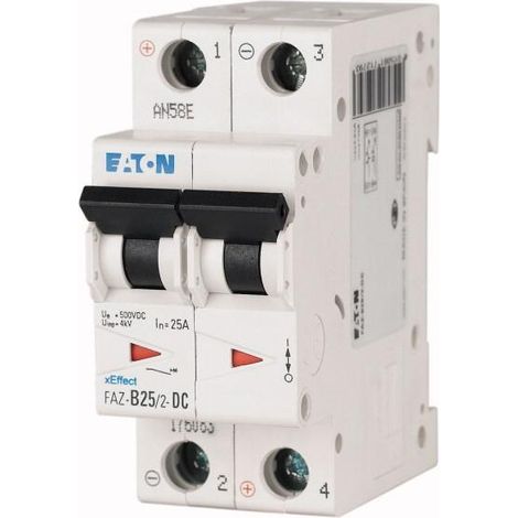 Disjoncteur modulaire 4A 2p courbe B DC 000176077 EATON FAZ B4/2 DC