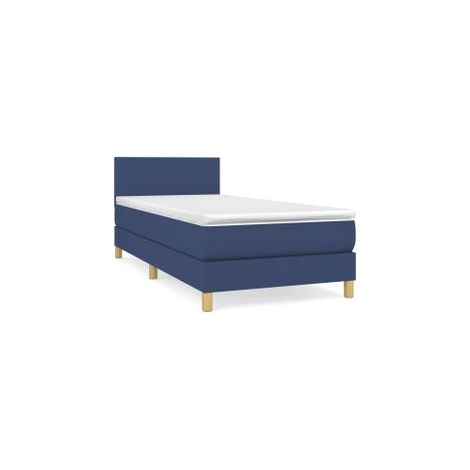 Sommier à lattes de lit avec matelas Bleu 100x200 Tissu (1/5)