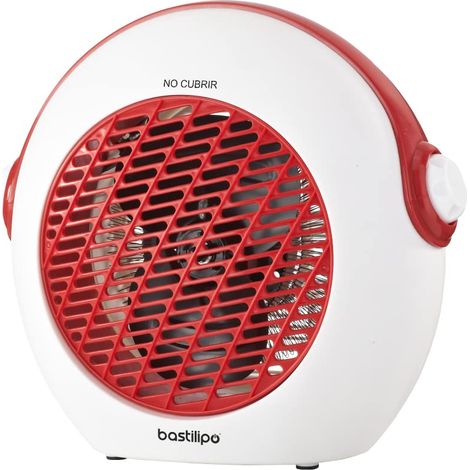 Bastilipo TVC-2000R TERMOVENTILADOR-1000/2000W-TVC-2000R-Molto Silenzioso, Sistema a 7 Pale, Funzione Aria Fresca per Estate, Dispositivo antiribaltamento, termostato Regolabile, Colore Rosso, 1 (1/5)