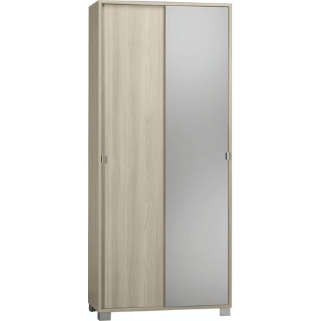 Mobile 2 Ante Scorrevoli Specchio 82L x 41P x h190 – Finitura Olmo Chiaro con Specchio – Sarmog (1/5)