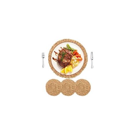 Sets de table Lot de 4 sets de table ronds en jacinthe d'eau naturelle, avec caractéristiques : 4SET, 30CM, Table (1/5)