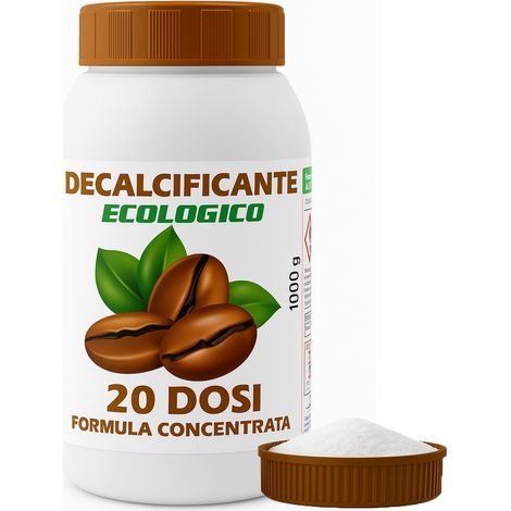 Decalcificante macchine caffè e bollitori granulare 1kg - 20 lavaggi ad alta concentrazione - Universale - Made in Italy - Tappo dosatore salvabimbo