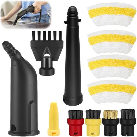 Steam Cleaner Accessories Set Hand Nozzle Replacement Parts Set Including Extended Nozzle, Round Brush, Seal Brush (1/5)