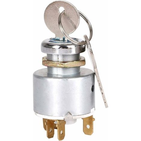 Contacteur d'Allumage Interrupteur Universel de Démarrage du Moteur 12V Interrupteur de Commande d'Allumage 3 Positions ON OFF avec Clé Convient aux Motos, Tracteurs, Voitures et Bateaux (1/5)