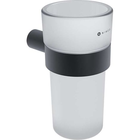 Nimco Bormo - Zahnputzbecher, Glas/schwarz matt BRC 11058W-90 (1/2)