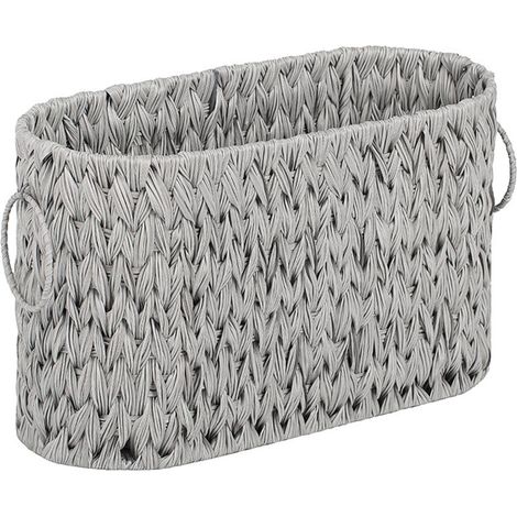 Panier de rangement, panier de rangement pour papier toilette, panier à linge sale, boîte de rangement pour accessoires de salle de bain, gris (1/5)