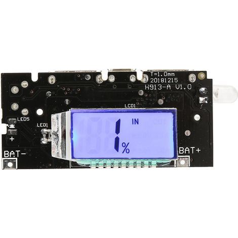 Dual-USB 5V 1A 2,1A, 18650 Powerbank, Lithium-Akkuladegerät, DIY-Modul, LCD-Bildschirm (1/5)