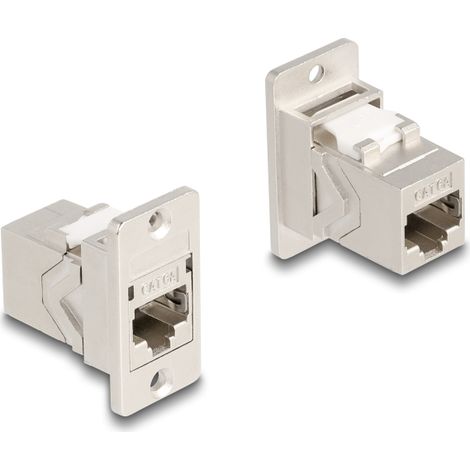 Delock MÃ³dulo Keystone RJ45 de montaje en panel acoplador hembra a hembra Cat.6A cÃ³nico metÃ¡lico