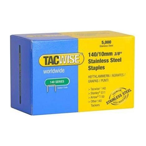 Tacwise 0477 140 Series 10mm Staples Stainless Steel - 5000 Pack - Type T50 G