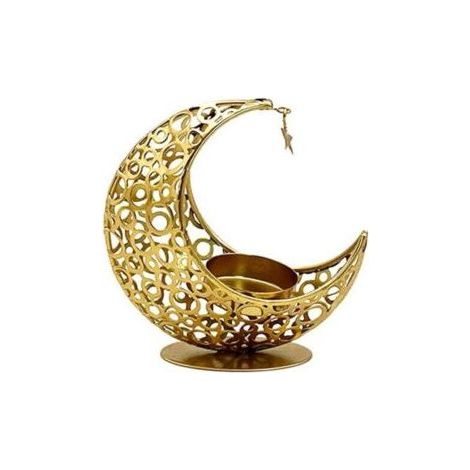 Portacandele in metallo B per Ramadan, decorazione per Eid Mubarak (1/4)