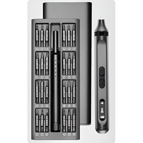 (48 pièces)Ensemble de tournevis électriques portables rechargeables multifonctionnels avec affichage de puissance et éclairage LED avant (1/5)