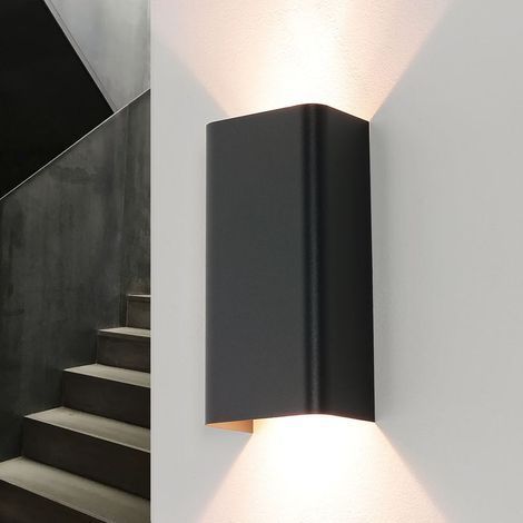 AMXCNOY Applique murale grise design Up&Down, éclairage indirect moderne, finition anthracite (1/5)