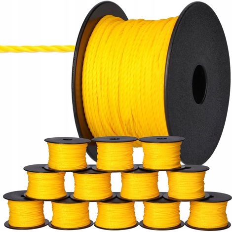 12 x Cord贸n de alba帽iler铆a 50m x 2mm amarillo (1/5)