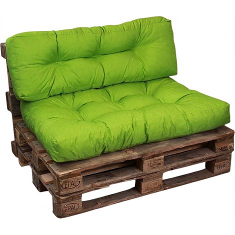Lot Assise/Dossier Coussin Palette Vert Bananair