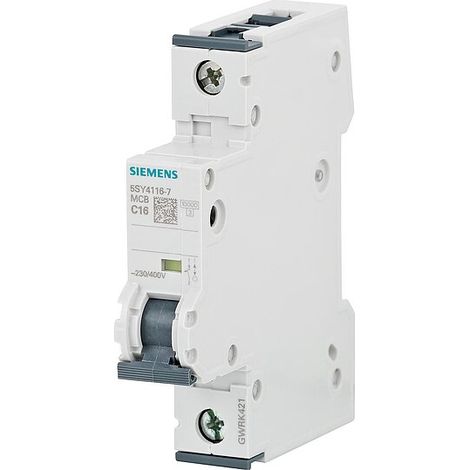Leitungsschutzschalter Siemens, 10KA, 1-polig, C16A, 5SY4116-7