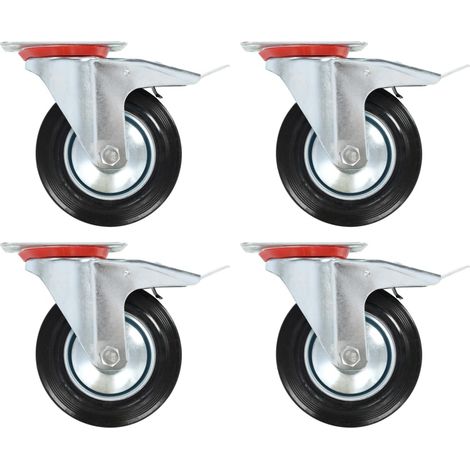 Ruedas giratorias con frenos dobles 4 unidades 160 mm vidaXL