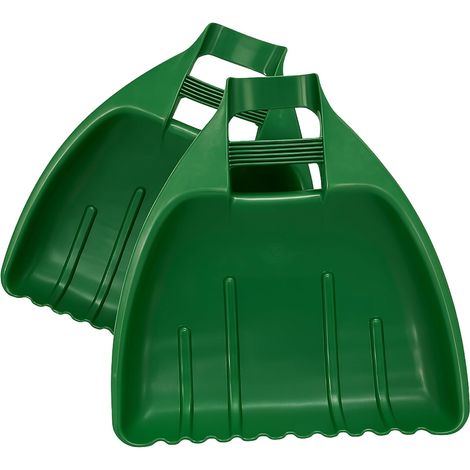 Pelle à feuilles, lot de 2 unités, vert forêt, outil de jardin pour collecte feuilles (1/5)