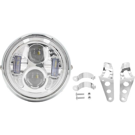 Jeffergarden Phare LED pour moto de 6,5 pouces, 12 V, lentille PC transparente, étanche et antichoc, adapté aux scooters et aux voitures de ville.-DOU
