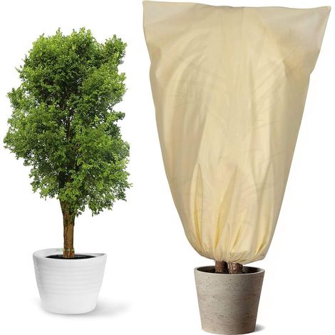 Hivernage des plantes, housse de protection, bâche non tissée contre le gel pour plantes en pot et rosiers (80 x 100 cm)